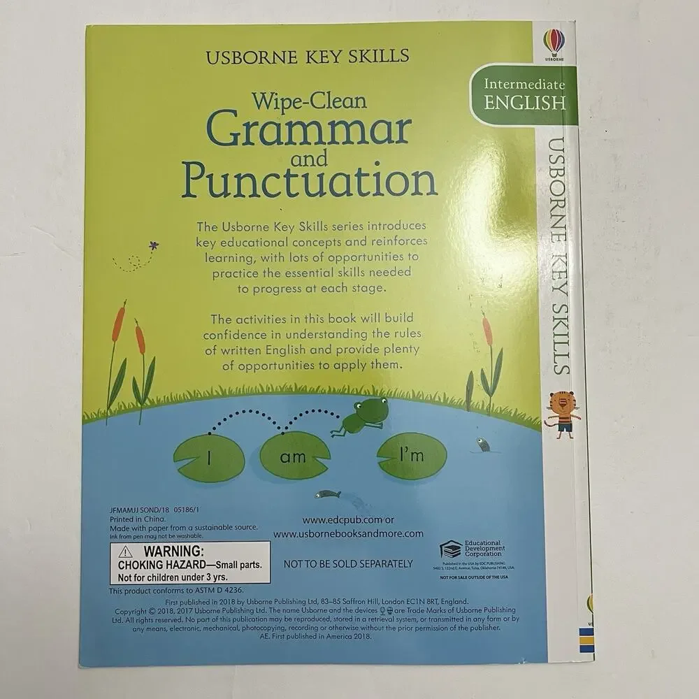 Usborne Intermediate Math And English Wipe Clean Erasable Activity Book Set Of 3